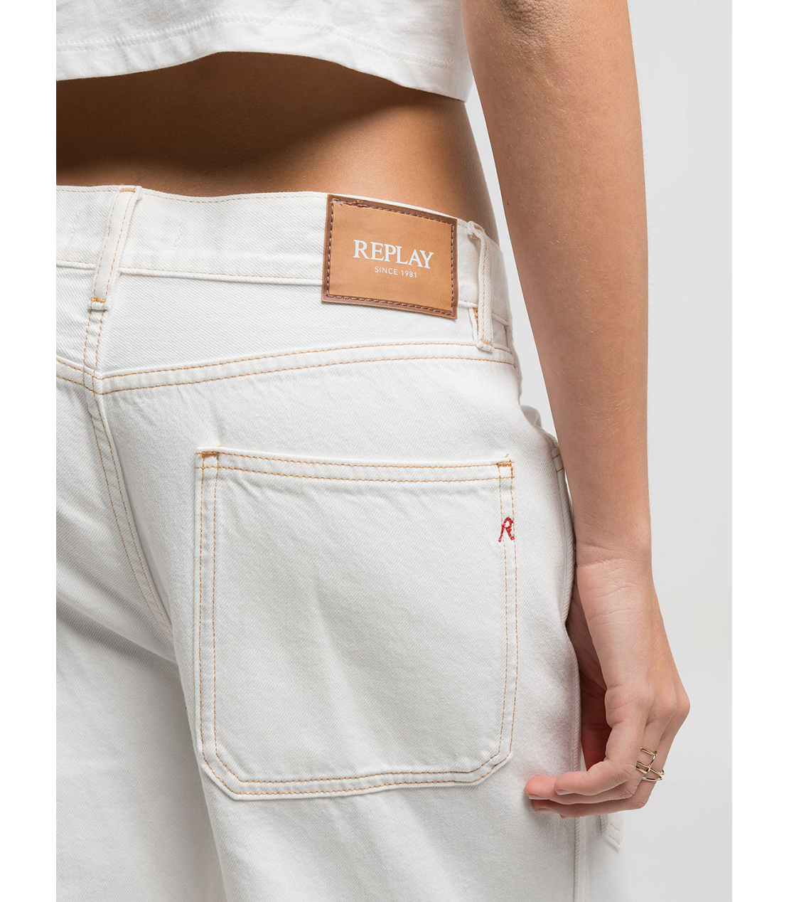 リラックスフィットフロントポケットリサイクルデニム 詳細画像 ホワイト 6